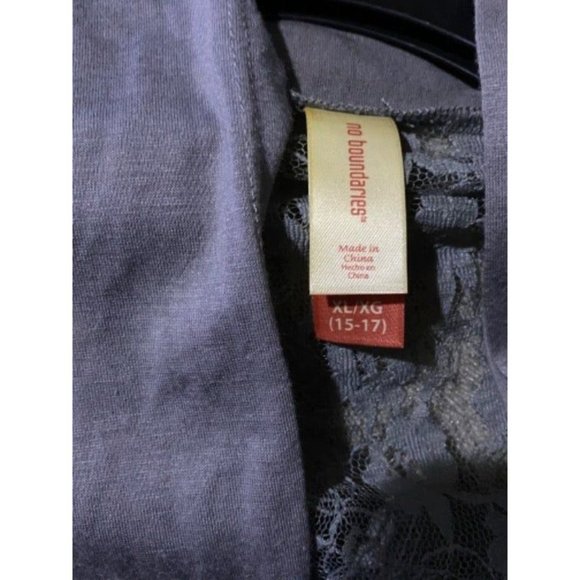 Cardigan No Boundaries waterfall open knit grey sweater size XL lace back - Picture 8 of 8